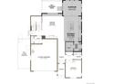 First floor plan featuring a gourmet kitchen, great room, study, and 2-car garage at 4621 Thistle Dr, Brighton, CO 80601