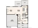 Main level floor plan including kitchen, dining room, great room, study, and 2-bay garage at 25022 E 34Th Pl, Aurora, CO 80019