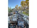 Scenic water feature with rocks, lush plants, and a charming wooden fence, creating a tranquil outdoor space at 2430 Marlin Way, Castle Rock, CO 80109