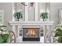 Detailed view of the fireplace and decorative elements in the dining room at 6242 Shea Pl, Highlands Ranch, CO 80130