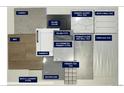 Selection of interior design materials for flooring, backsplash, tile and cabinets at 6353 Verve Ln, Parker, CO 80134