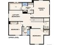 Upper level floor plan featuring four bedrooms, including an owner's suite with a walk-in closet at 1401 Bloom St, Brighton, CO 80601