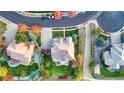 Birds-eye view of home showcasing a landscaped backyard, patio, and its location in a quiet neighborhood at 15723 E Orchard Pl, Aurora, CO 80016