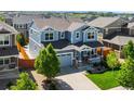 Beautiful two-story home with a well-kept lawn, colorful siding and a spacious two-car garage, perfect for suburban living at 10057 Des Moines St, Parker, CO 80134