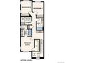 Floorplan of the upper level including a primary suite, two bedrooms, laundry, and bath at 6912 Huddersfield Ln, Castle Pines, CO 80108
