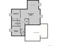 Basement plan featuring a finished recreation room and bedroom, unfinished storage and unfinished area to expand at 5614 Riverbend Ave, Firestone, CO 80504