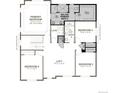 Second floor layout featuring primary bedroom suite, three additional bedrooms, two bathrooms and a loft area at 5614 Riverbend Ave, Firestone, CO 80504