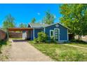 Cozy blue home with a covered parking spot and tidy landscaping at 2852 W Ellsworth Ave, Denver, CO 80219