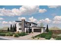 Contemporary home showcasing sleek architecture, lush landscaping, and a welcoming driveway at 5052 Nile Ct, Golden, CO 80403