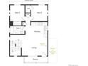 Second floor plan with kitchen, living room, bedrooms, balcony, and corner lot enhanced side at 46559 Avery Ln, Bennett, CO 80102