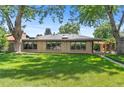 Spacious backyard featuring a large lawn area and mature trees for privacy at 1637 S Stuart St, Denver, CO 80219