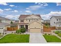 Beautiful two-story home with landscaped front yard, featuring a spacious driveway and inviting curb appeal at 2510 E 160Th Pl, Thornton, CO 80602