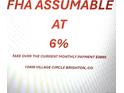 Advertisement for FHA assumable loan at 6% interest rate and $3880 monthly payment at 12400 Village Cir, Brighton, CO 80603