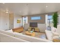 Inviting living room featuring a comfortable sofa, large windows, and plenty of natural light at 881 W 128Th Pl, Westminster, CO 80234