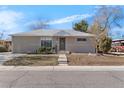 Charming single story brick home with a well maintained front yard and inviting entryway under a blue sky at 10675 Logan Ct, Northglenn, CO 80233