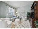 Cozy living room featuring neutral paint, a plush rug, comfortable seating, and natural light at 12453 Knox Ct, Broomfield, CO 80020