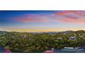 Scenic aerial panorama of a lush, green mountain landscape under a vibrant sky at 11163 Conifer Mountain Rd, Conifer, CO 80433