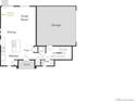 Open floor plan featuring a great room, kitchen, dining area, and garage on the first floor at 22382 E 39Th Ave, Aurora, CO 80019