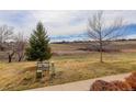 Scenic backyard view with expansive green space, mature trees, and a tranquil neighborhood backdrop at 9612 W Indore Dr, Littleton, CO 80128