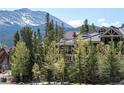 Exterior of a condo with trees and a mountain in the background on a bright and sunny day at 655 Four O Clock Rd # 104, Breckenridge, CO 80424