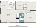 Floor plan displays the layout of a 912 sq ft apartment with 2 bedrooms and 2 bathrooms at 6800 E Tennessee Ave # 411, Denver, CO 80224