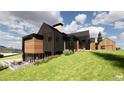 Modern home with wood and metal siding, large windows and hillside location at 11168 Wild Chase Pl, Franktown, CO 80116