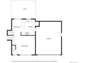 Floor plan of the house showing the locations of the living room, dining area, kitchen, and garage at 308 Baron Ave, Lafayette, CO 80026