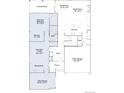 Detailed floor plan showcasing layout, including bedrooms, living areas, kitchen, garage, and outdoor deck at 14553 Hudson Way, Thornton, CO 80602