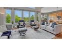 Bright living room filled with sunlight from large windows and modern furniture at 581 Stonemont Dr, Castle Pines, CO 80108