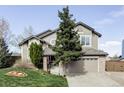 Charming two-story home with a well-maintained lawn and mature landscaping at 9257 Shadowglen Ct, Highlands Ranch, CO 80126