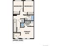 Upper level floor plan with primary suite, two additional bedrooms and two bathrooms at 6814 Merseyside Ln, Castle Pines, CO 80108