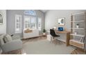 Comfortable office with large windows, wood floors, and modern decor at 4431 W Jamison Pl, Littleton, CO 80128