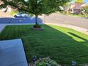 Well-manicured lawn with a tree and landscaping at 2400 S Halifax Way, Aurora, CO 80013