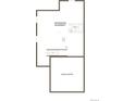 Basement floor plan shows an unfinished basement with bath and laundry hookups at 9276 Telluride Ct, Commerce City, CO 80022