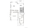 First floor floorplan featuring open concept kitchen, large great room, 2-car garage, study, and powder room at 8259 Rockvale Dr, Littleton, CO 80125