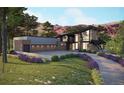 Contemporary home with a spacious driveway, three-car garage and manicured landscaping at 7935 Dante Dr, Littleton, CO 80125