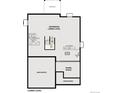 Unfinished lower level floor plan, showcasing a large open space, a crawl space, and a future rough-in bath at 14160 Bunny Hop Ln, Parker, CO 80134