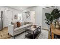 Inviting living room featuring a plush sofa, glass coffee table, and modern accents at 20 1/2 S Sherman St, Denver, CO 80209