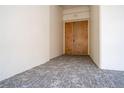 Condo entrance with neutral carpet; features solid wood door with modern hardware and unit number at 3131 E Alameda Ave # 1604, Denver, CO 80209