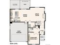 Main level floorplan featuring a 2-bay garage, kitchen, dining room, great room, study, and powder room at 10145 Quentin Ct, Commerce City, CO 80022