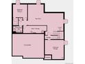 Basement floor plan featuring unfinished storage space, a rec room, and a basement bedroom with bathroom at 16320 W 92Nd Cir, Arvada, CO 80007