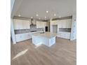 Bright kitchen featuring white cabinets, a large island, and stainless steel appliances at 1667 Fox Trotter Pt, Castle Rock, CO 80104