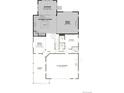 First floor plan featuring a gourmet kitchen, great room, study, dining room, and a convenient two-car garage at 24768 E 40Th Ave, Aurora, CO 80019