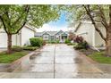 View of the home exterior framed by mature trees and lush landscaping with a long driveway at 13263 Niwot Trl, Broomfield, CO 80020