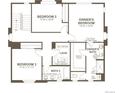 Second floor layout featuring a primary suite with bath, two bedrooms, a bath and laundry at 24717 E 40Th Ave, Aurora, CO 80019
