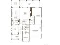 Detailed first floor plan showcasing a gourmet kitchen, spacious great room, and tandem garage at 8609 Yellowcress St, Littleton, CO 80125