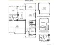 Detailed main level floor plan showing the kitchen, living spaces, and garage layout of the home at 938 Coal Bank Trl, Castle Rock, CO 80104