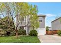 Charming two-story home featuring gray siding, well-kept landscaping, and an attached one car garage at 1365 Waxwing Ave, Brighton, CO 80601