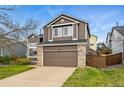 Charming two-story home with a two-car garage and well-maintained lawn, perfect for Gathering living at 2574 Cove Creek Ct, Highlands Ranch, CO 80129