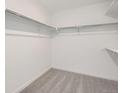 Walk-in closet with ample shelving and neutral carpeting at 28644 E 7Th Ave, Watkins, CO 80137